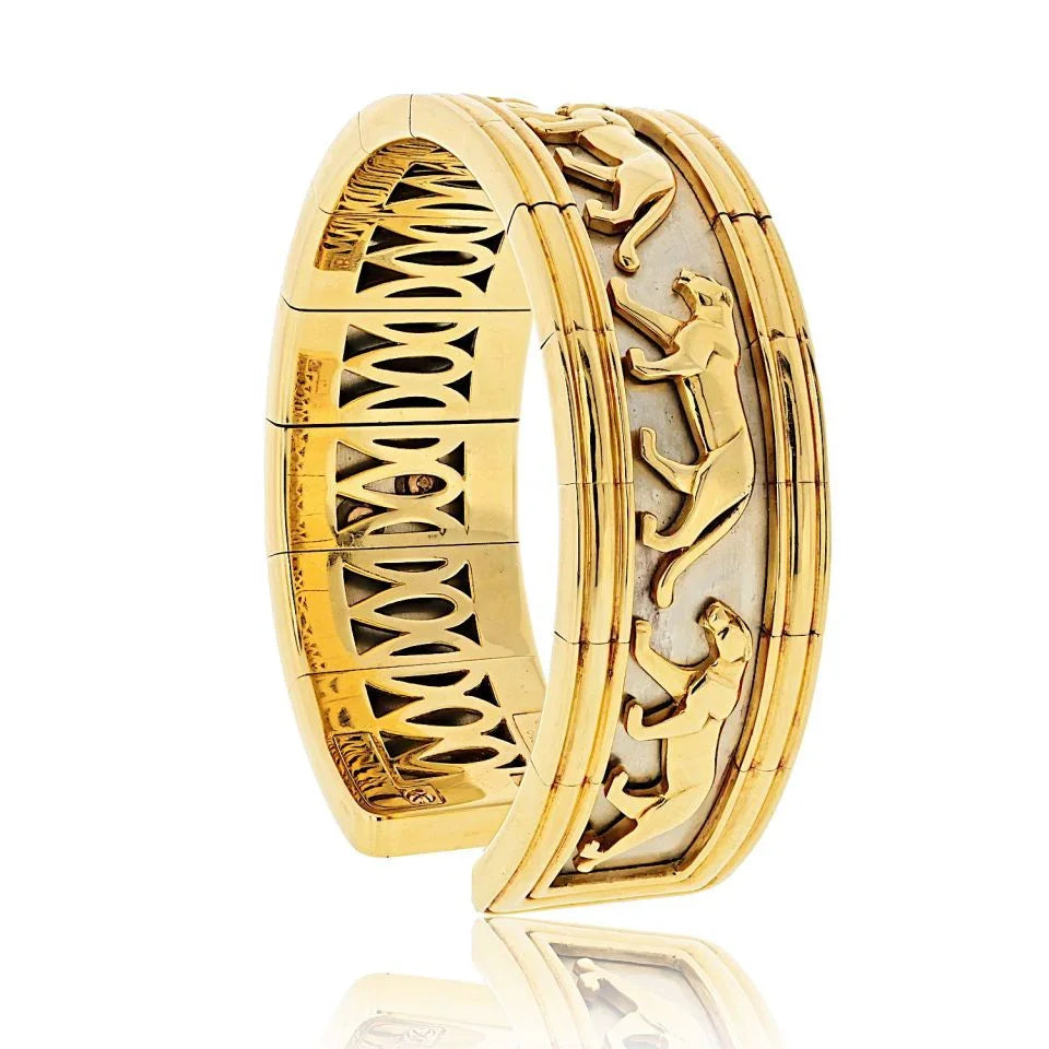 Cartier 18K Yellow Gold Walking Panthere Bracelet - The Back Vault