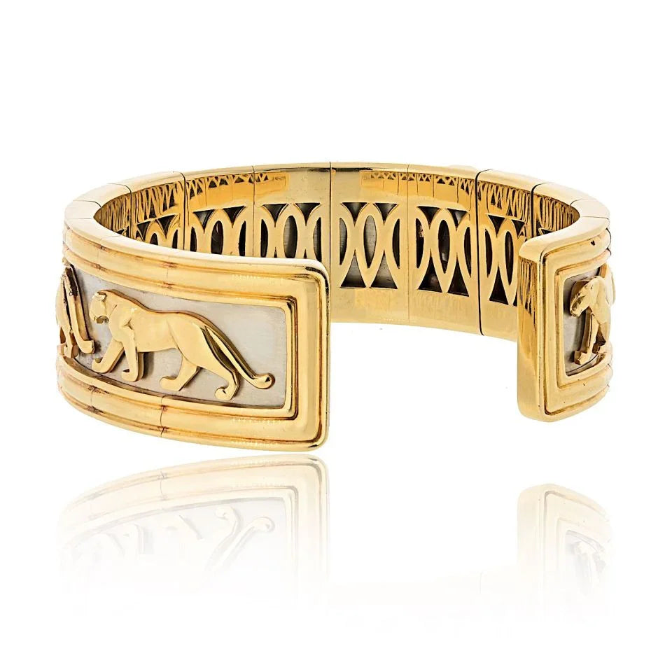 Cartier 18K Yellow Gold Walking Panthere Bracelet - The Back Vault