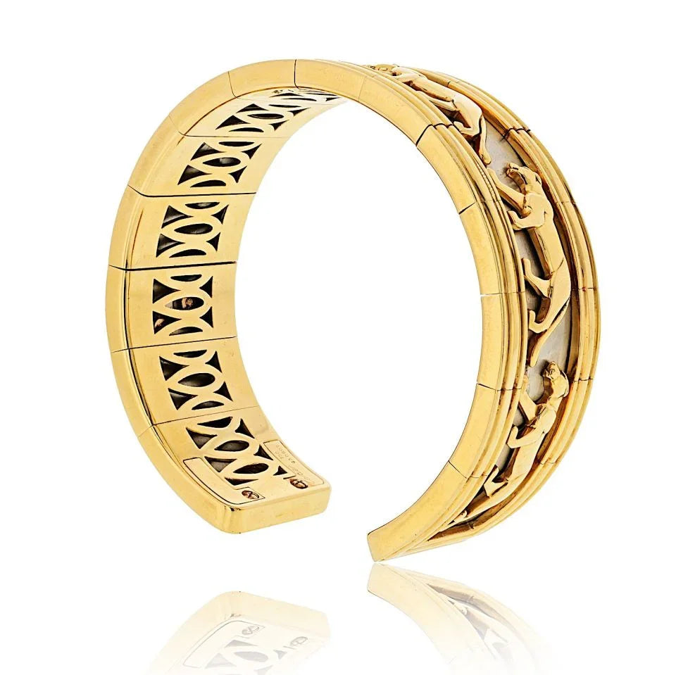 Cartier 18K Yellow Gold Walking Panthere Bracelet - The Back Vault