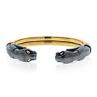 Cartier 18K Yellow Gold Hematite Double Panthere Cuff Bracelet - The Back Vault