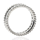 Van Cleef & Arpels Platinum Perlee Diamond Round Cut Row Wedding Band Ring - The Back Vault