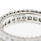 Van Cleef & Arpels Platinum Perlee Diamond Round Cut Row Wedding Band Ring - The Back Vault