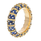 Tiffany & Co. Schlumberger Platinum & 18K Yellow Gold Blue Enamel Diamond Bracelet - The Back Vault