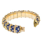 Tiffany & Co. Schlumberger Platinum & 18K Yellow Gold Blue Enamel Diamond Bracelet - The Back Vault