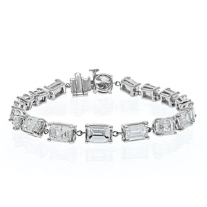 Tennis Platinum 12.53 cttw Emerald Cut Diamond Bracelet