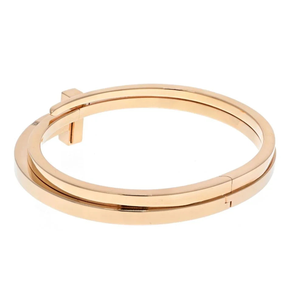 Tiffany & Co. 18K Yellow Gold T Diamond Square Double Wrap Bracelet - The Back Vault