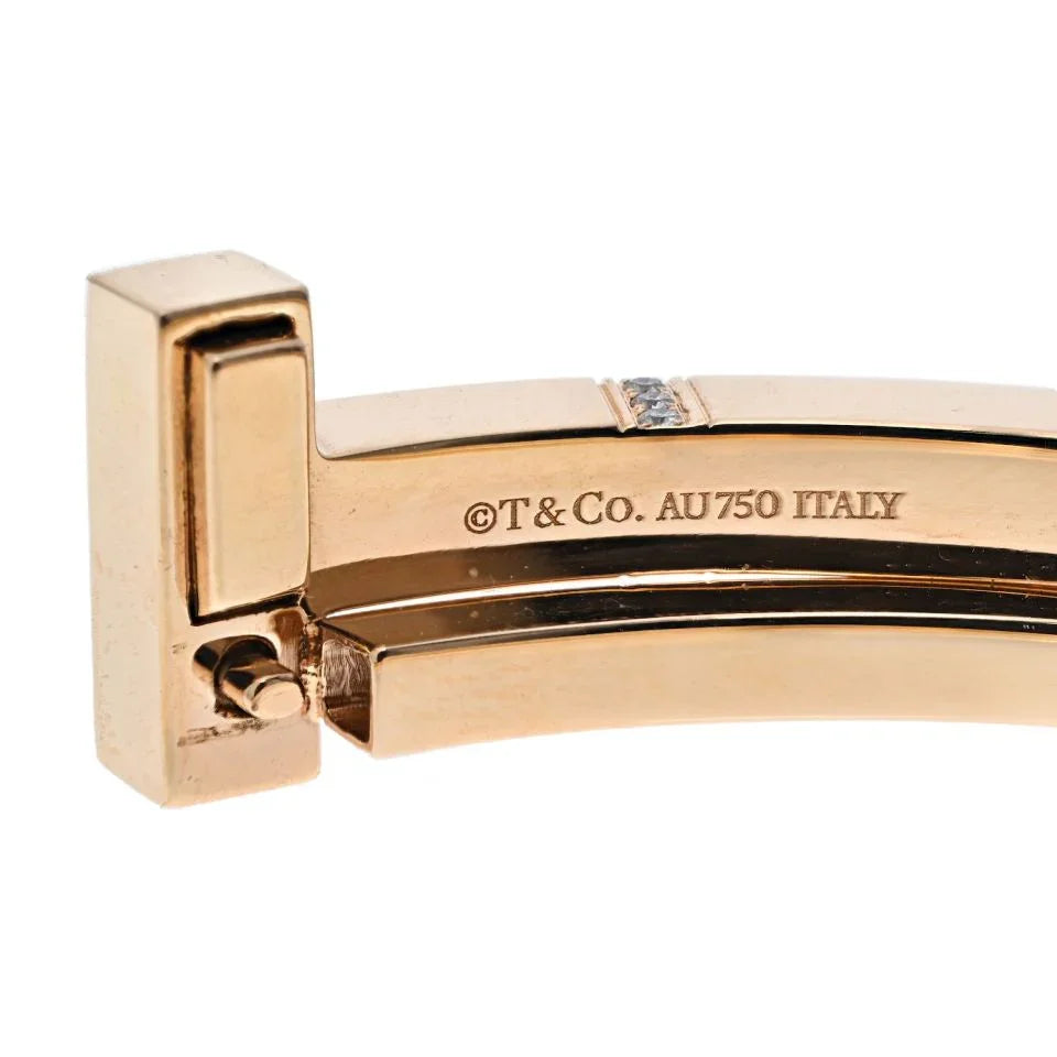 Tiffany & Co. 18K Yellow Gold T Diamond Square Double Wrap Bracelet - The Back Vault