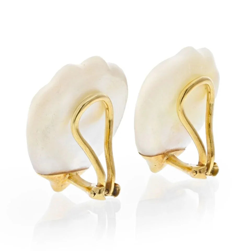 Tiffany & Co. 18K Yellow Gold Angela Cummings Mother Of Pearl Earrings - The Back Vault