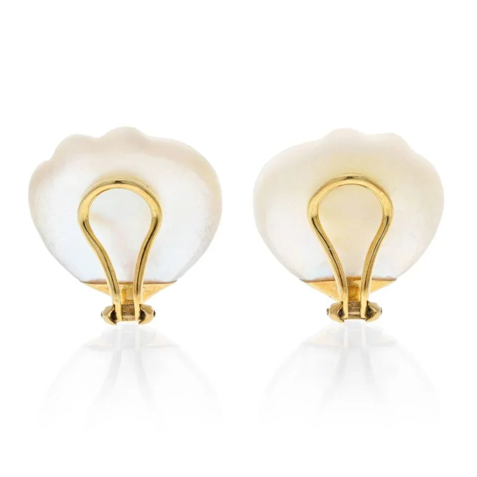 Tiffany & Co. 18K Yellow Gold Angela Cummings Mother Of Pearl Earrings - The Back Vault