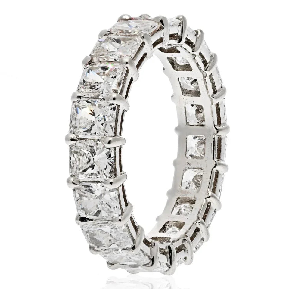 Platinum 6.50 Carats Radiant Cut Diamond Eternity Band - The Back Vault