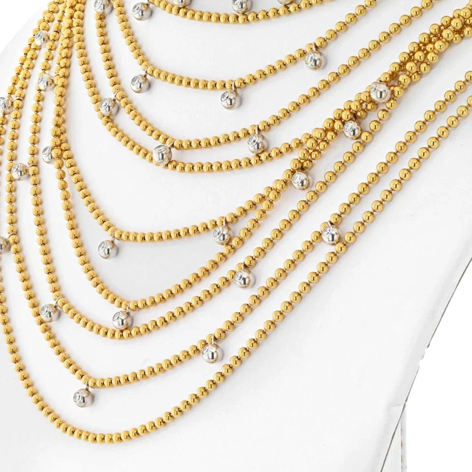 Cartier 18K Yellow Gold 34 Strand Draperie Diamond Necklace - The Back Vault