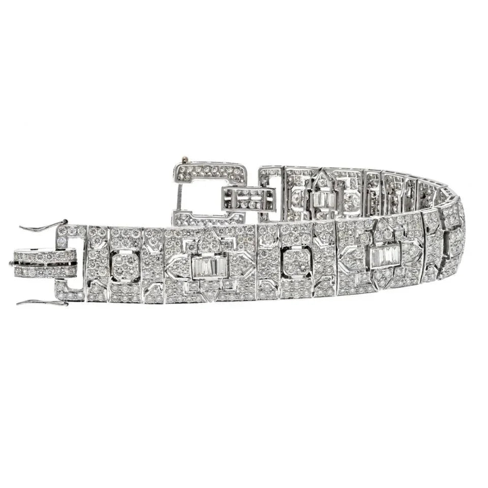 18K White Gold 20 Carat Estate Diamond Bracelet - The Back Vault