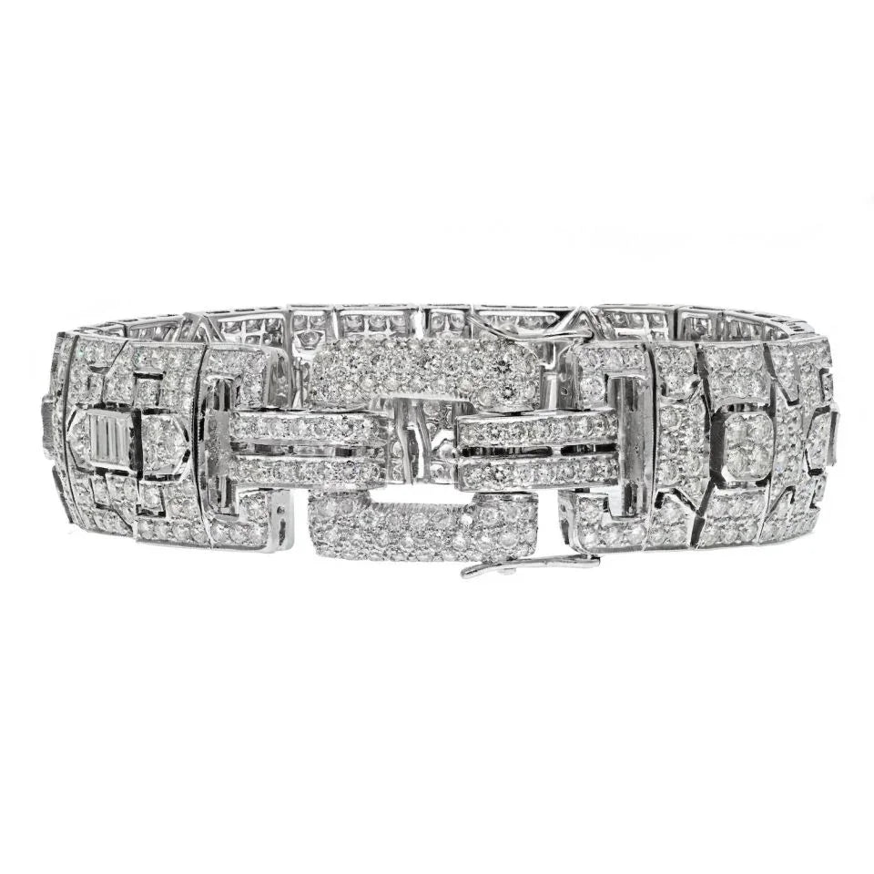 18K White Gold 20 Carat Estate Diamond Bracelet - The Back Vault