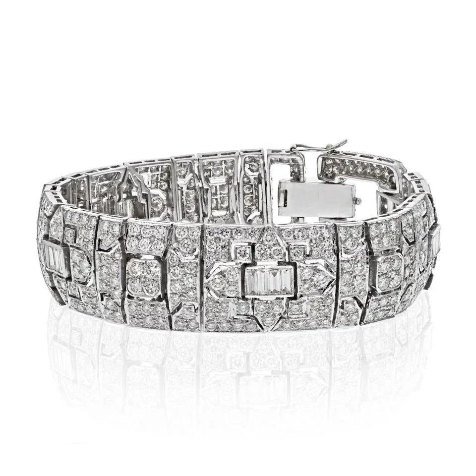 18K White Gold 20 Carat Estate Diamond Bracelet - The Back Vault