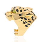 Cartier 18K Yellow Gold Panthere Head Black Lacquer Solid Ring - The Back Vault