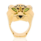 Cartier 18K Yellow Gold Panthere Head Black Lacquer Solid Ring - The Back Vault