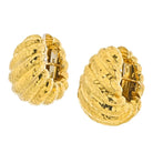 David Webb Platinum & 18K Yellow Gold Jumbo Shrimp Hammered Clip On Earrings - The Back Vault