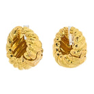 David Webb Platinum & 18K Yellow Gold Jumbo Shrimp Hammered Clip On Earrings - The Back Vault
