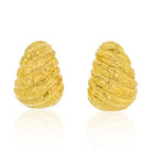David Webb Platinum & 18K Yellow Gold Jumbo Shrimp Hammered Clip On Earrings - The Back Vault