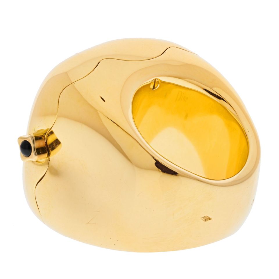 Christian Dior 18K Yellow Gold Nougat Watch Ring