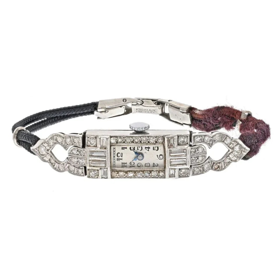 Platinum Diamond Deco Vintage Watch - The Back Vault