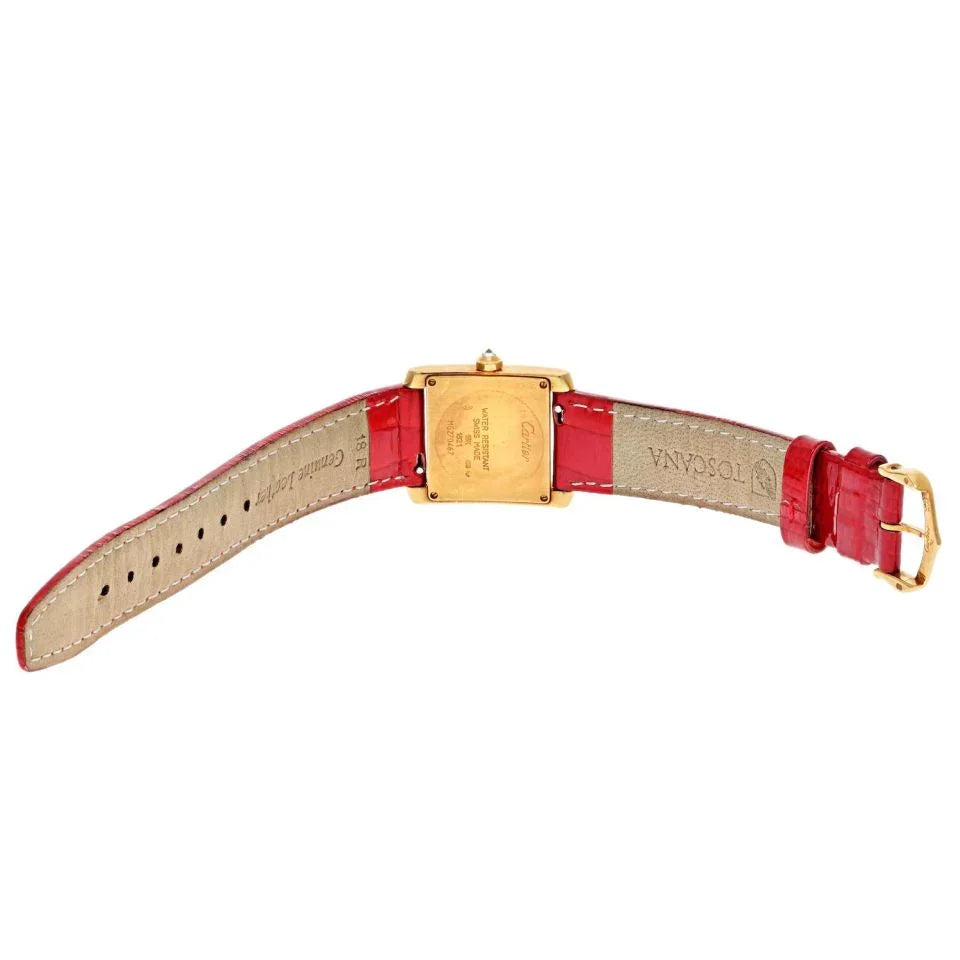 Cartier 18K Yellow Gold Tank Francaise 25,, Ref 1821 Women Diamond Watch - The Back Vault