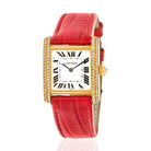 Cartier 18K Yellow Gold Tank Francaise 25,, Ref 1821 Women Diamond Watch - The Back Vault