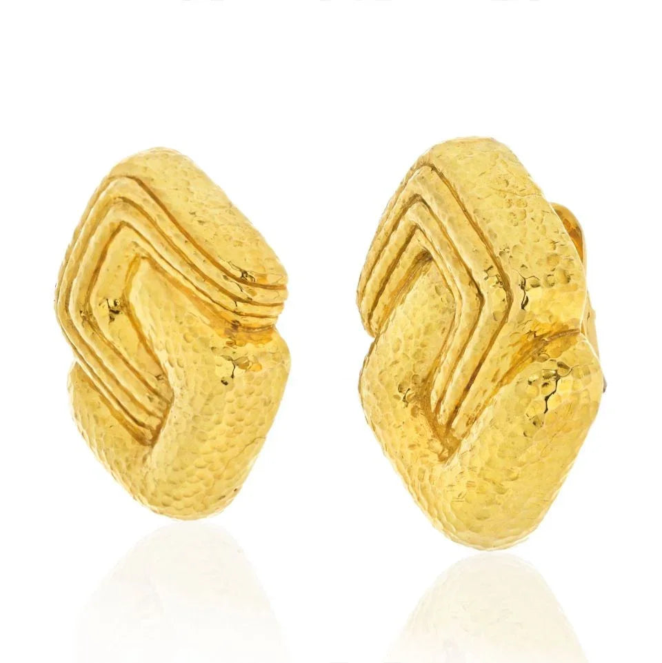 David Webb Platinum & 18K Yellow Gold Earrings - The Back Vault