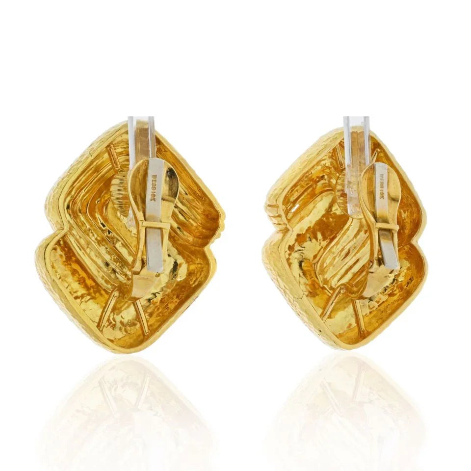 David Webb Platinum & 18K Yellow Gold Earrings - The Back Vault