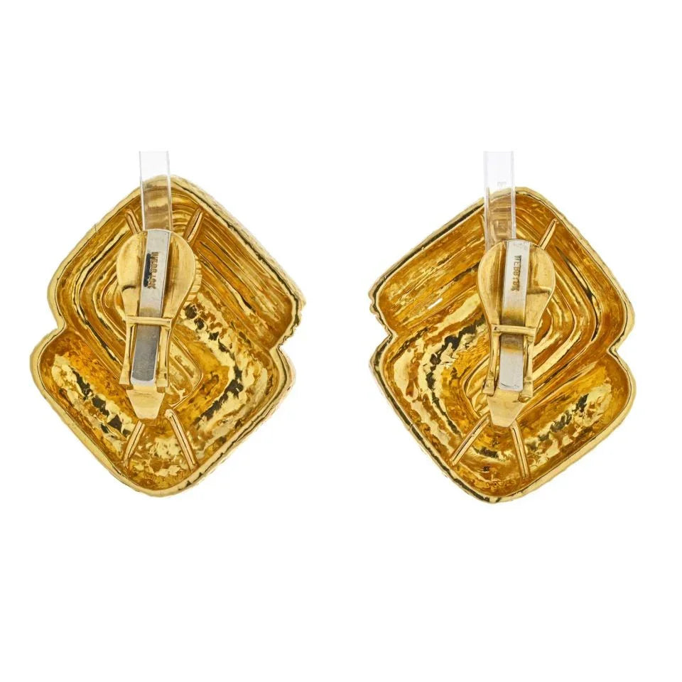 David Webb Platinum & 18K Yellow Gold Earrings - The Back Vault