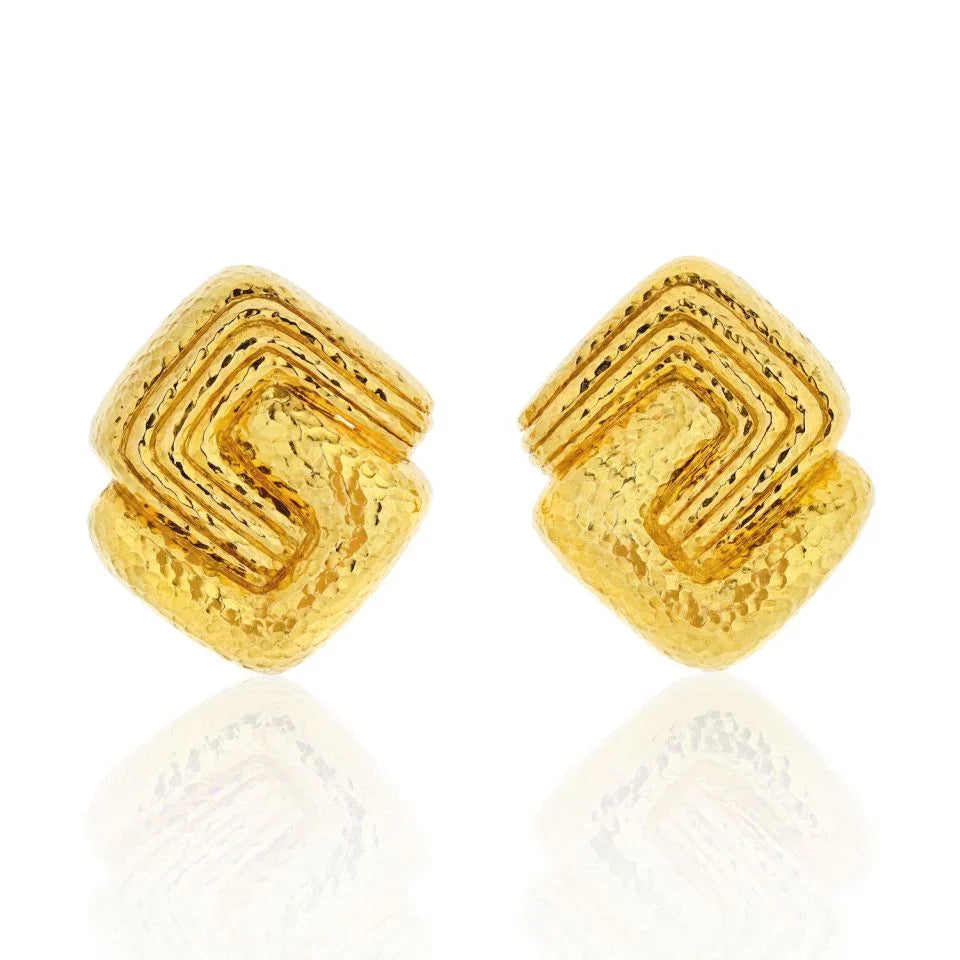 David Webb Platinum & 18K Yellow Gold Earrings - The Back Vault