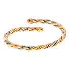 Cartier 18K Yellow Gold Tri-Color Twist Bangle With Coral Tips Bracelet - The Back Vault