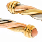 Cartier 18K Yellow Gold Tri-Color Twist Bangle With Coral Tips Bracelet - The Back Vault