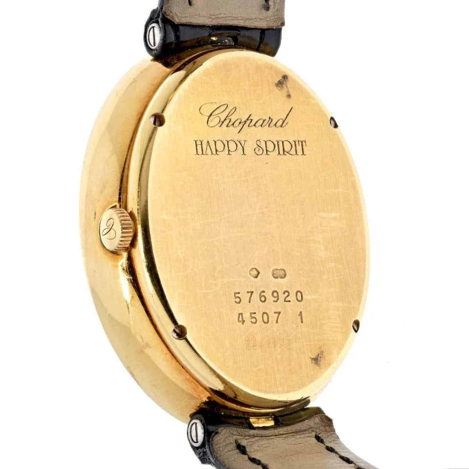 Chopard 18K Yellow Gold Happy Spirit Diamond Mother Of Pearl Ladies Watch - The Back Vault