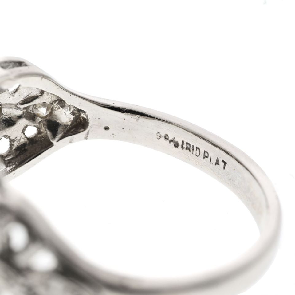 Platinum 2.50cttw Deco Diamond Three Stone Right Hand Ring