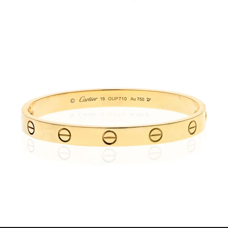 Cartier Love 18K Yellow Gold Love Bangle Size 16 Bracelet - The Back Vault