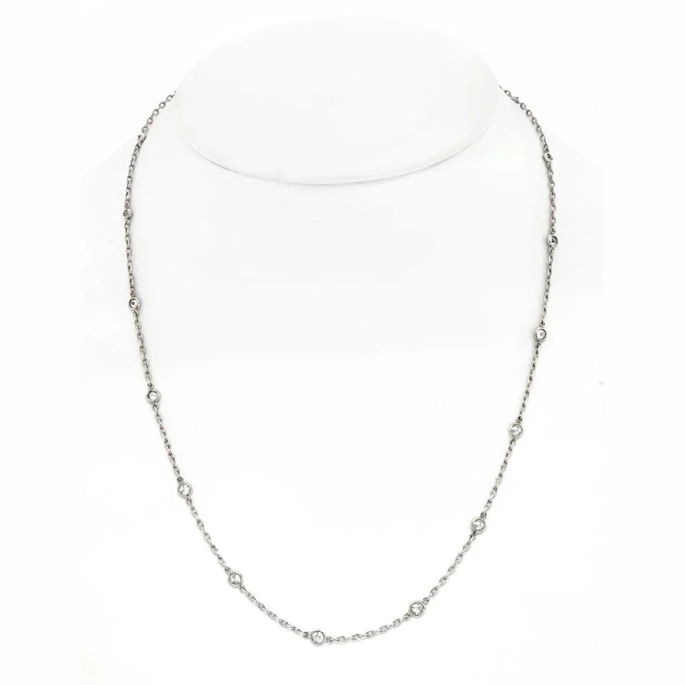 Platinum Old Mine Diamond By The Yard Chain 2.75cttw Necklace - The Back Vault