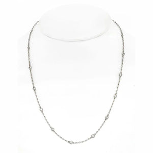 Platinum Old Mine Diamond By The Yard Chain 2.75cttw Necklace