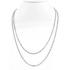 Platinum 20.00cttw Diamond By The Yard Chain Necklace - The Back Vault