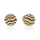 David Webb Platinum & 18K Yellow Gold Zebra Button Cuff Links - The Back Vault
