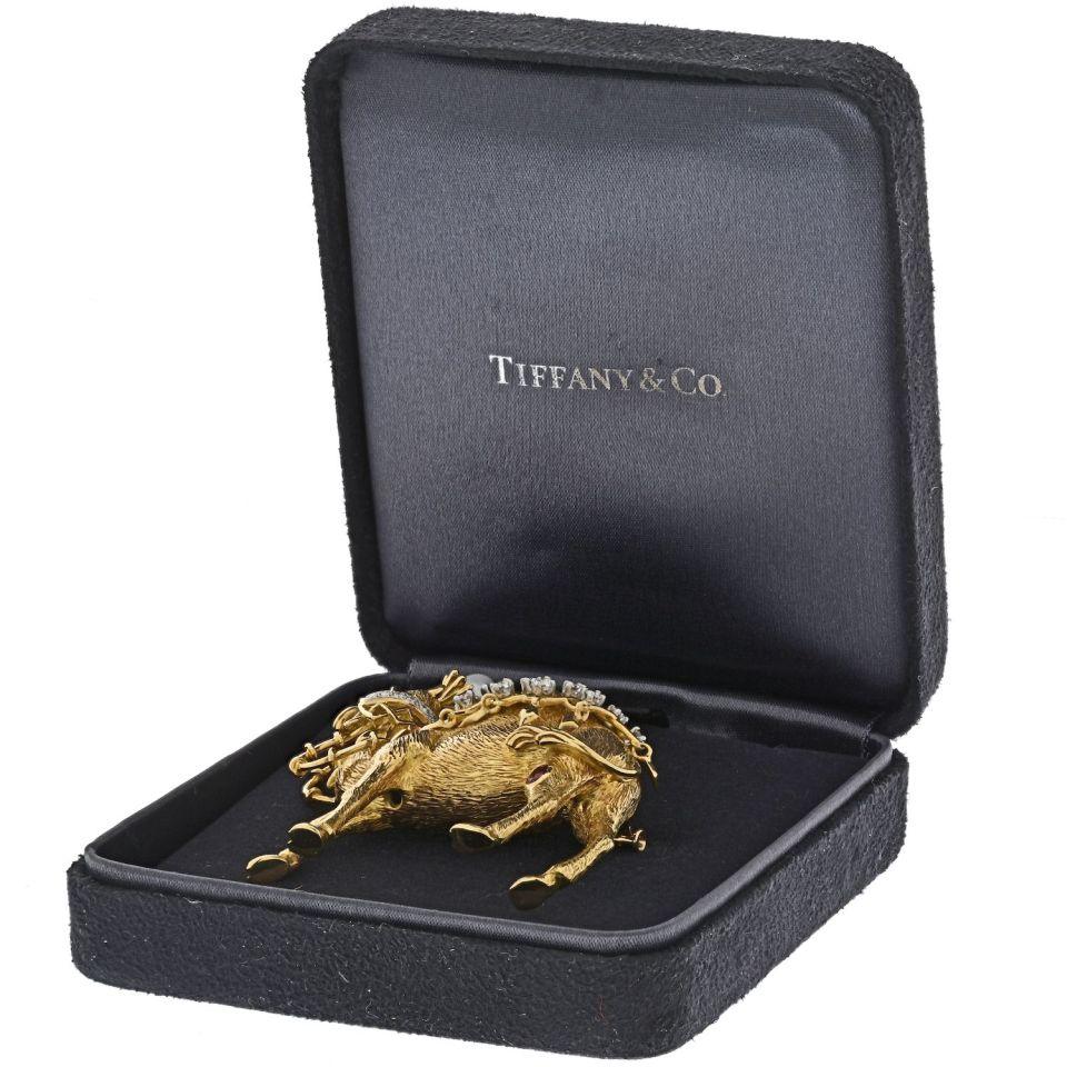 Tiffany & Co. Schlumberger Platinum & 18K Yellow Gold Camel Brooch - The Back Vault