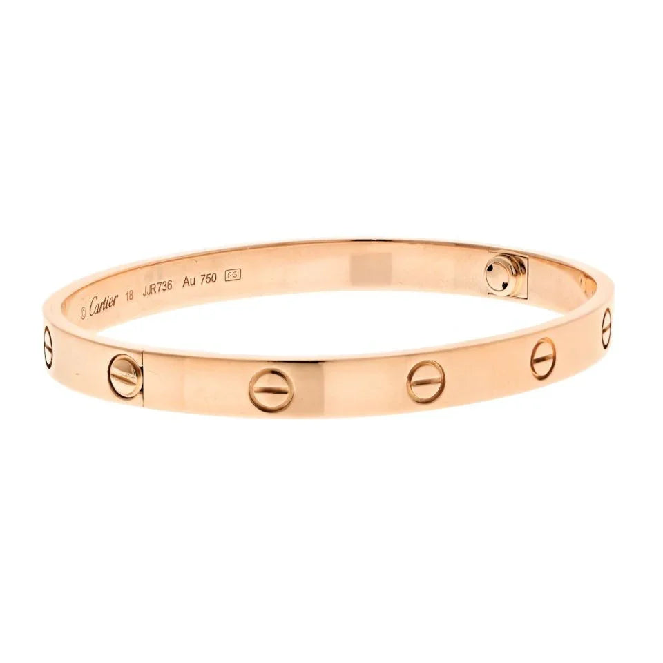 Cartier Love 18K Rose Gold Love Size 18 Bracelet - The Back Vault