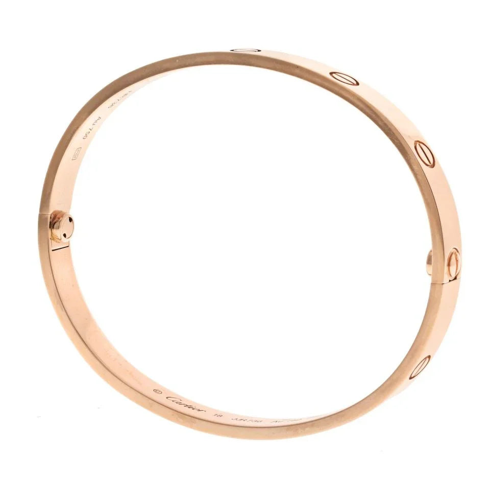 Cartier Love 18K Rose Gold Love Size 18 Bracelet - The Back Vault