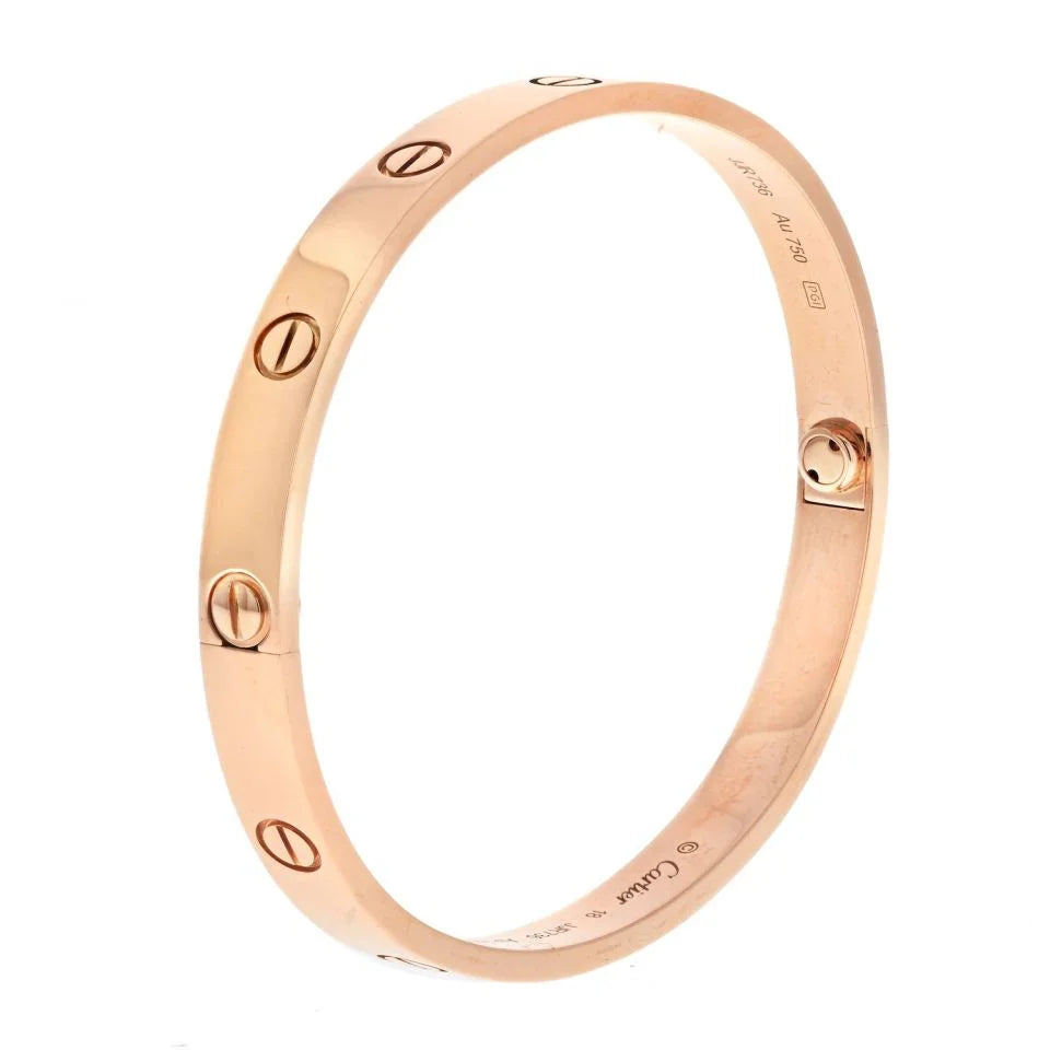 Cartier Love 18K Rose Gold Love Size 18 Bracelet - The Back Vault