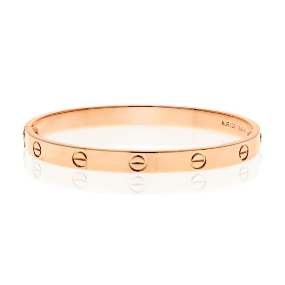 Cartier Love 18K Rose Gold Love Size 18 Bracelet - The Back Vault