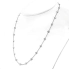 Platinum 3.22cttw 25 Round Diamond By The Yard Chain Necklace - The Back Vault