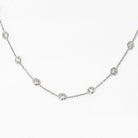 Platinum 3.22cttw 25 Round Diamond By The Yard Chain Necklace - The Back Vault