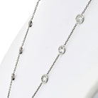 Platinum 3.22cttw 25 Round Diamond By The Yard Chain Necklace - The Back Vault