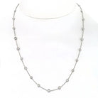 Platinum 3.22cttw 25 Round Diamond By The Yard Chain Necklace - The Back Vault