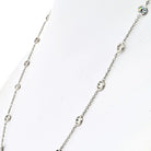 Platinum 2.50cttw Round Cut Diamond By The Yard Necklace - The Back Vault